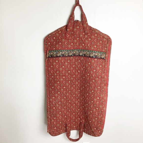 VERA BRADLEY Hanging Garment Bag Provincial Red Travel Luggage Vintage RARE - Picture 1 of 8